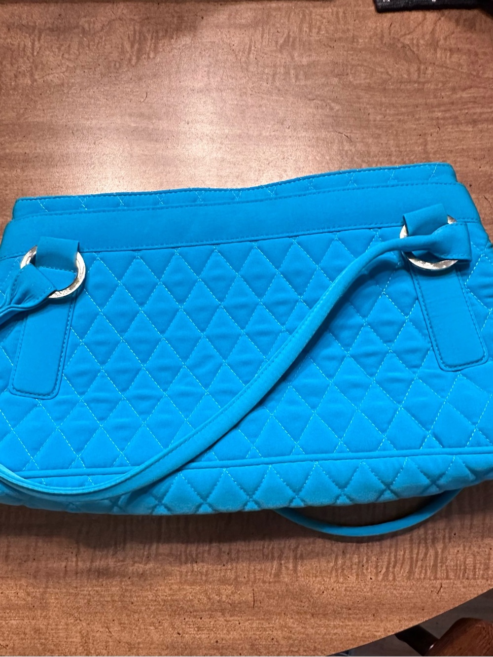 Vera Bradley Blue Quilted Women’s Shoulder Bag - Picture 3 of 9